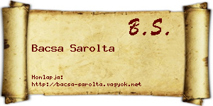 Bacsa Sarolta névjegykártya