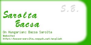 sarolta bacsa business card